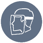 pelēka brīdinājuma uzlīme jālieto sejas aizsarglīdzeklis