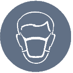 Pelēka brīdinājuma uzlīme - Jālieto sejas maska