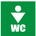 zaļa informatīva uzlīme wc kungiem