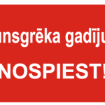 sarkana ugunsdrošības uzlīme ugunsgrēka gadījumā nospiest 1