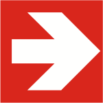 ugunsdrošības uzlīme virziens uz ugunsdzēsības iekārtu