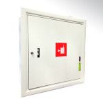 balta ugunsdzēsības krānu kaste inventāram sānskats