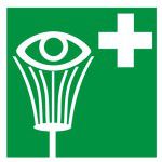 Zaļa informatīva uzlīme - Acu skalošana