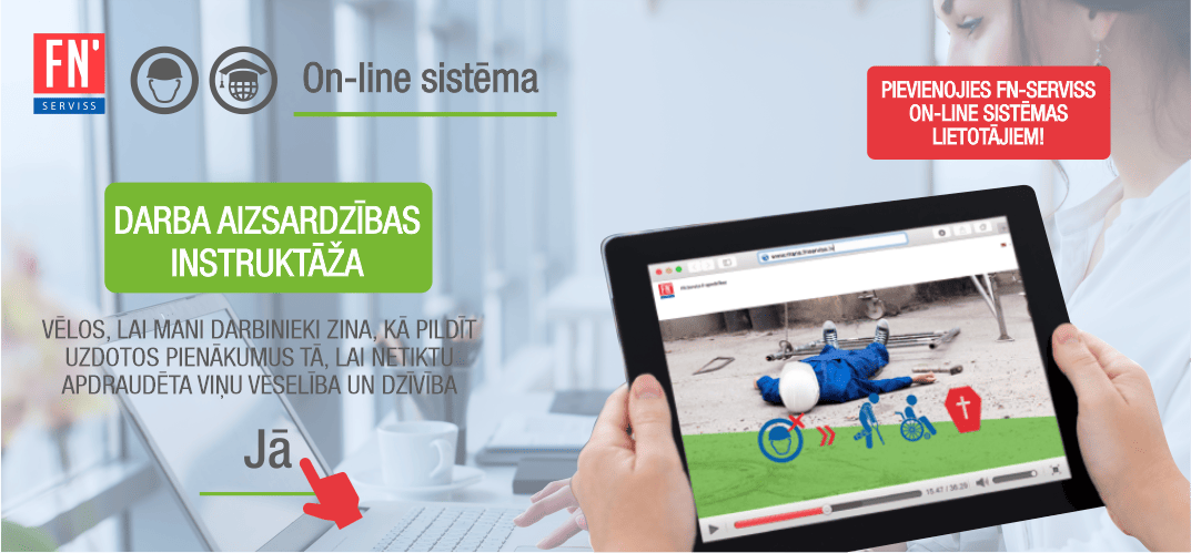FN-SERVISS on-line sistēma Darba aizsardzības instruktāža