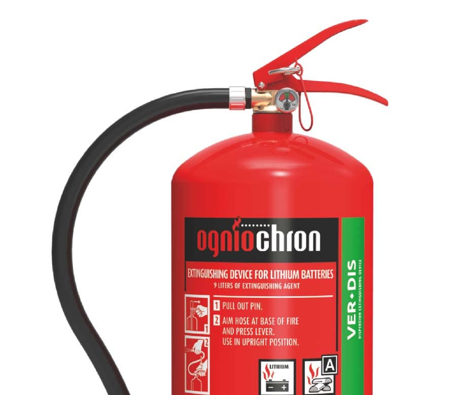 Ugunsdzēsības aparāti litija jonu akumulatoru dzēšanai