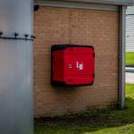 Kaste ugunsdzēsības inventāra (šļūtenes, ugunsdzēsības aparāta) uzglabāšanai, 900x930x420