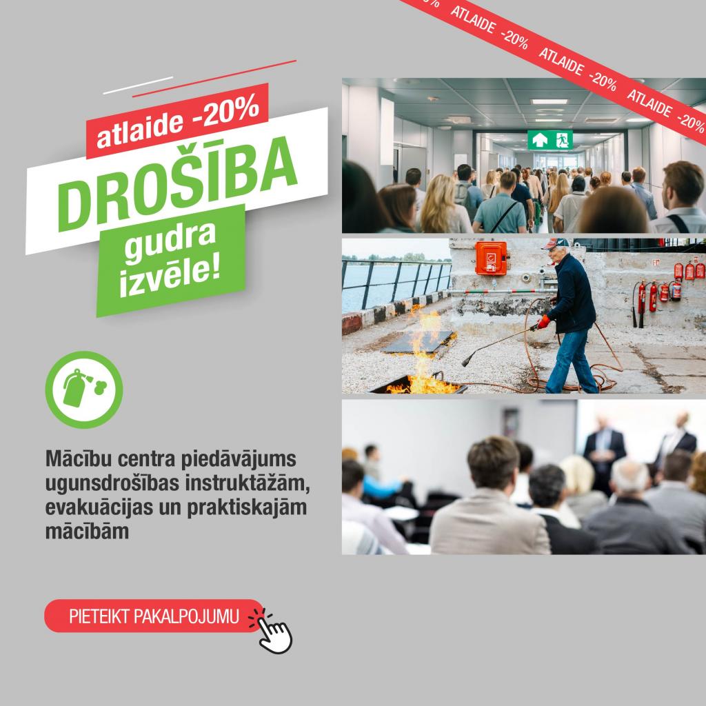 Drošība-gudra izvēle! Īpašais piedāvājums apmācībām ugunsdrošībā 