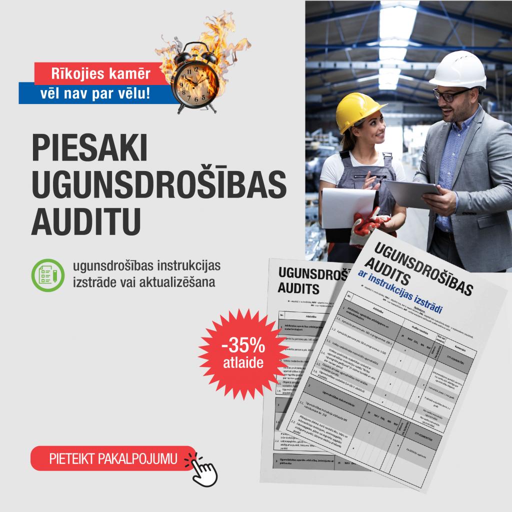 Ugunsdrošības audits ar / bez instrukcijas