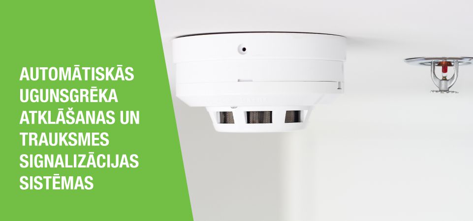 Balta trauksmes signalizācija pie griestiem