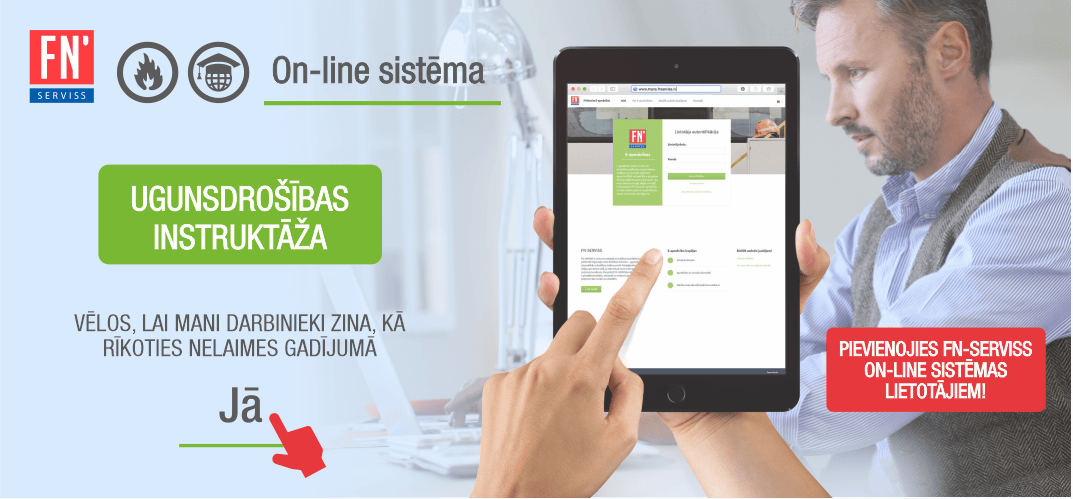 FN-SERVISS on-line sistēma Ugunsdrošības instruktāža