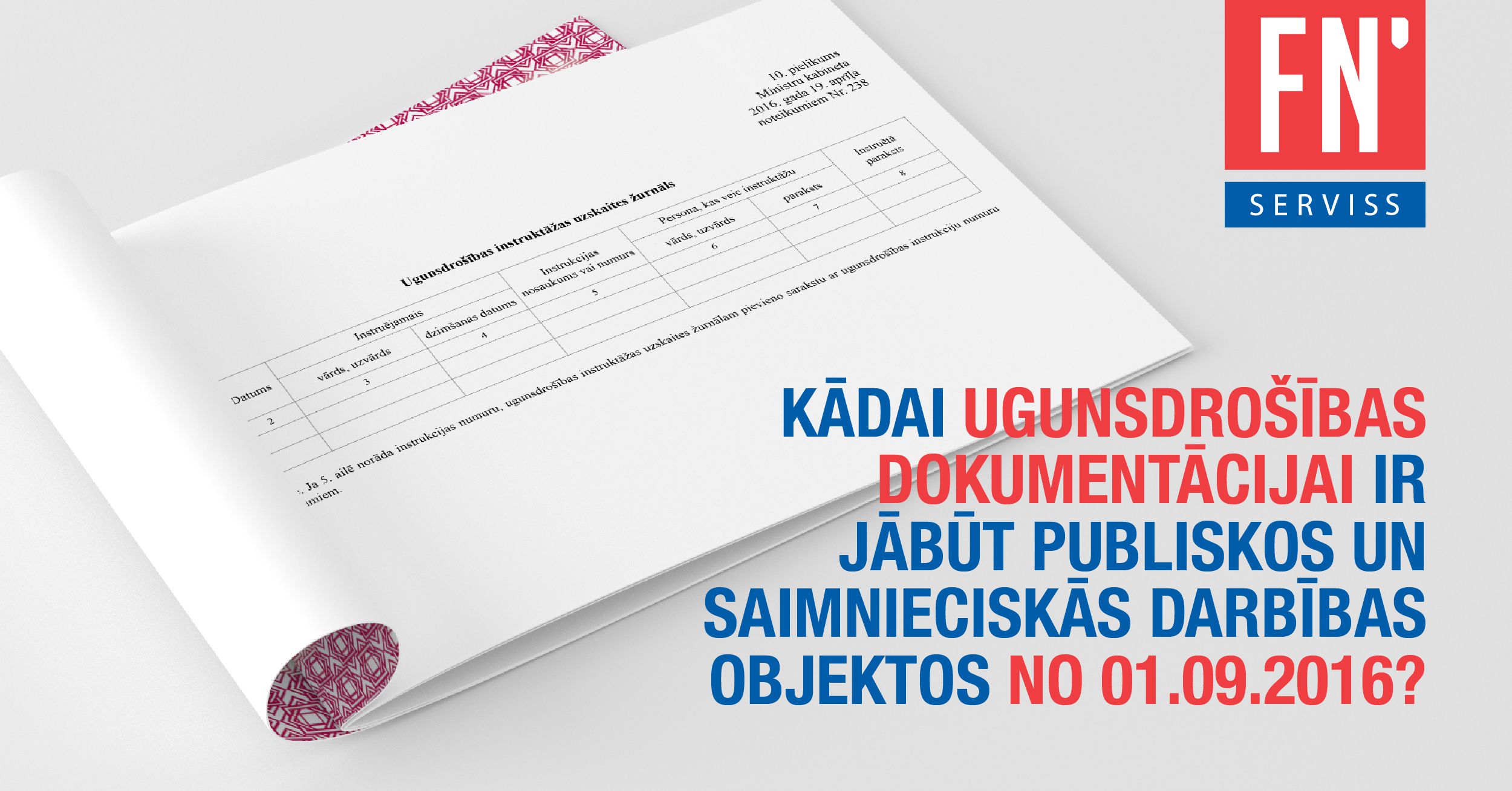 Lapa ugunsdrošības dokumentācija saimnieciskās darbības objektos