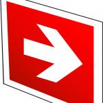 Luminiscējoša dubulta NORĀDE Virziens uz ugunsdzēsības līdzekļu atrašanās vietu