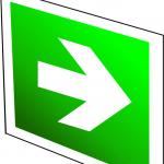 Luminiscējoša dubulta NORĀDE Virziens uz evakuācijas izeju