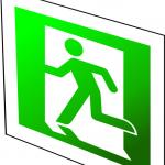Luminiscējoša dubulta NORĀDE Durvis evakuācijas ceļā