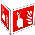 Luminiscējoša panorāmas NORĀDE Ugunsaizsardzības sistēmas manuālā iedarbināšanas