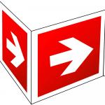 Luminiscējoša panorāmas NORĀDE Virziens uz ugunsdzēsības līdzekļu atrašanās vietu